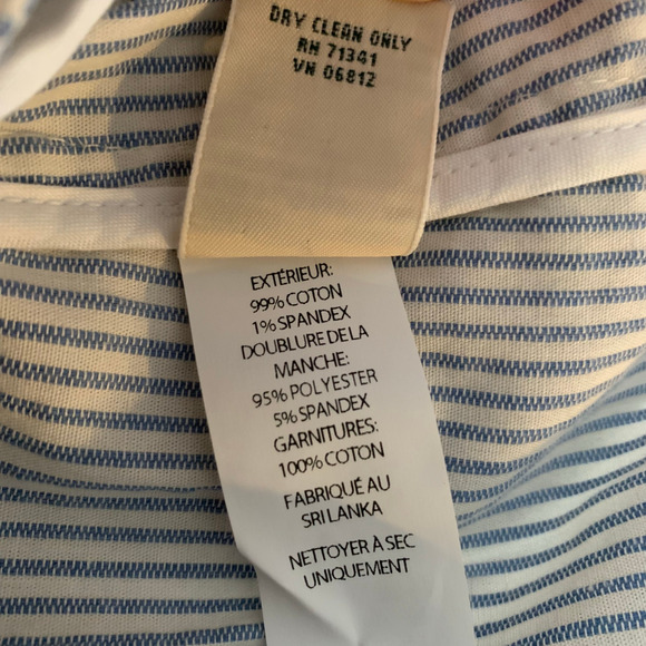 L.L.Bean Jacket Women's X-Large The Academy Stripe Blazer Blue White 3 Button - Picture 4 of 7